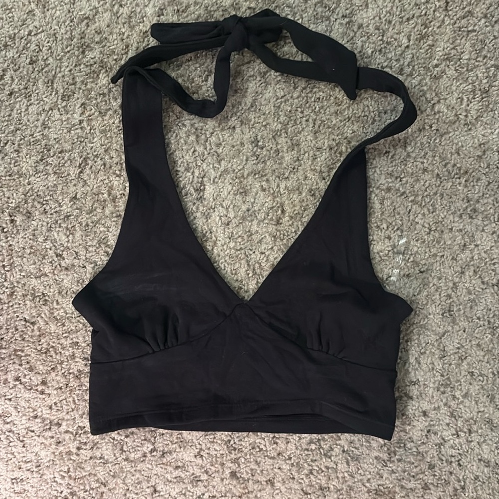 Halter Black Crop Top